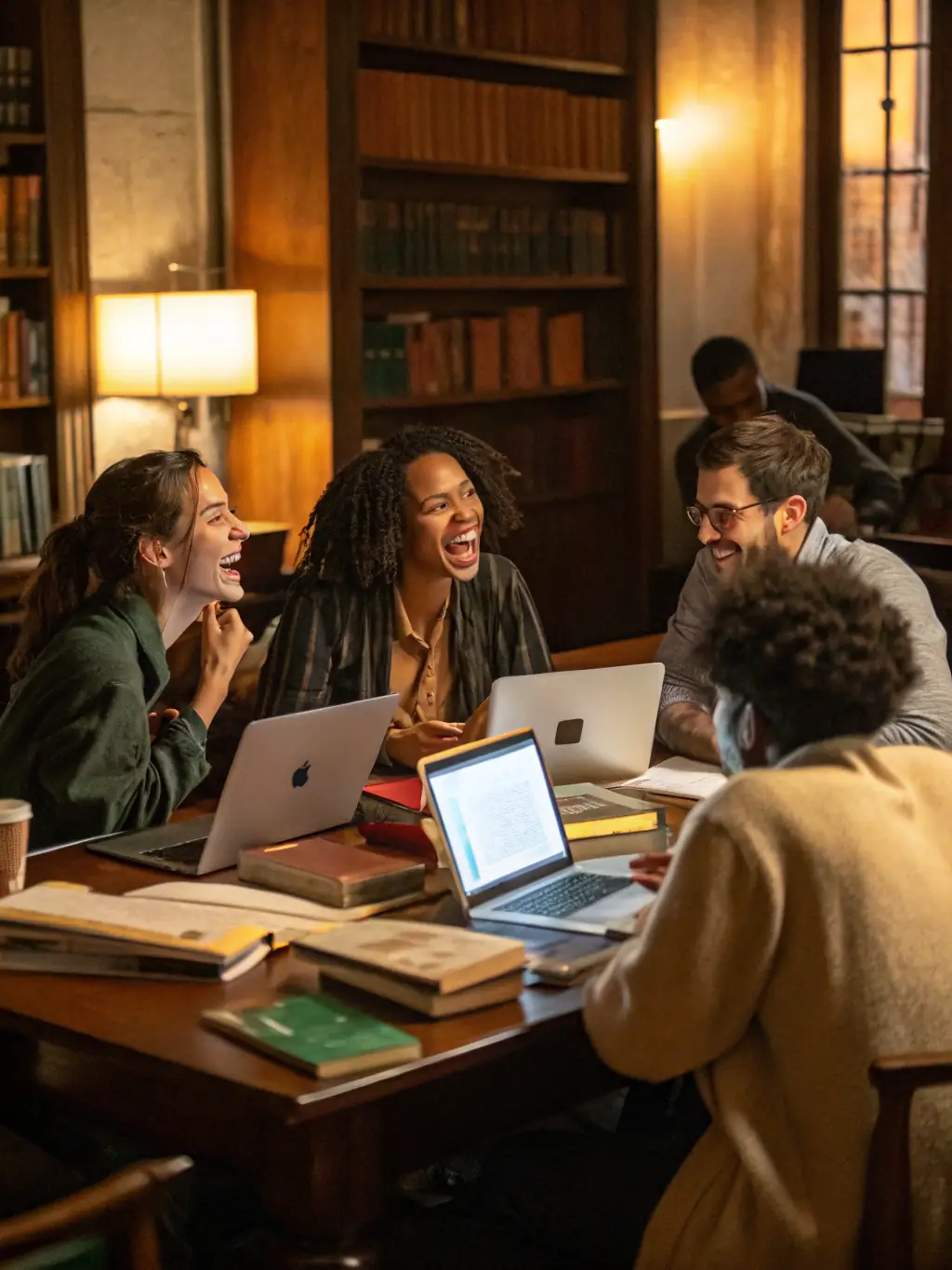 Adults engaged in a lively book discussion, sharing their thoughts and interpretations of a novel in a comfortable and engaging setting at the library.